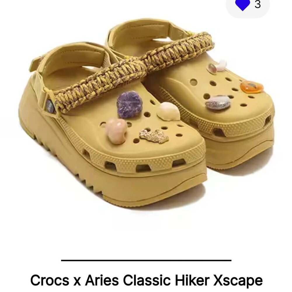 Crocs X Aries Classic Hiker XScape Clog ' Desert Grass' size 4
